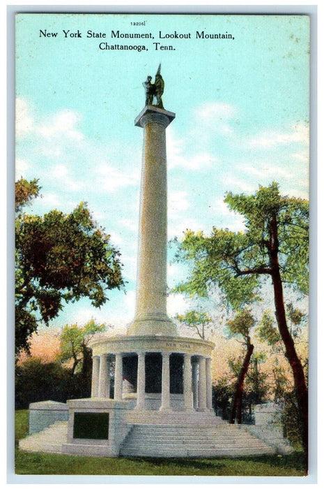 New York State Monument Lookout Mountain Chattanooga Tennessee TN Postcard