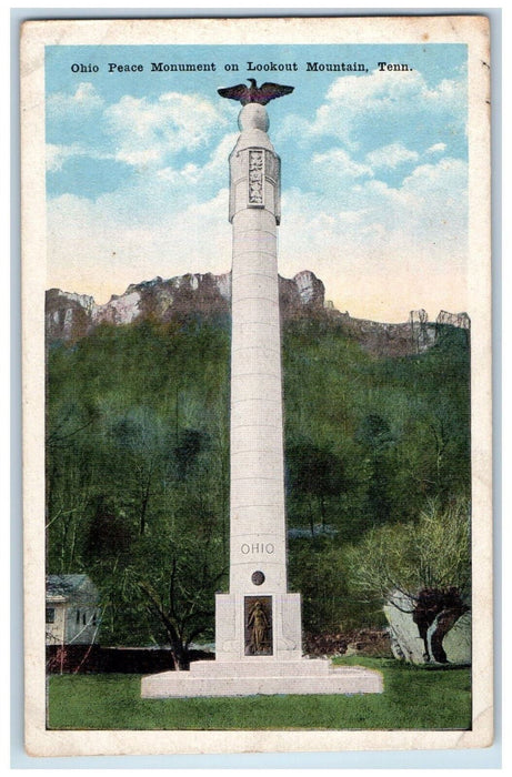 Ohio Peace Monument Statue On Lookout Mountain Tennessee TN Vintage Postcard