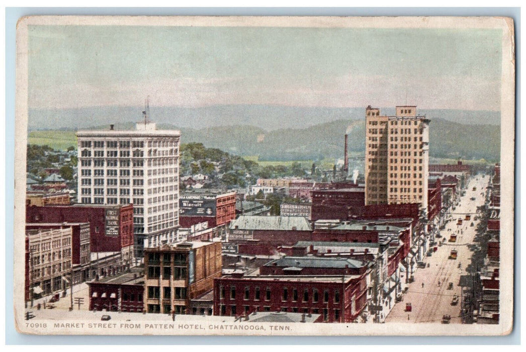 View Of Market Street Hotel Patten Chattanooga Tennessee TN Phostint Postcard
