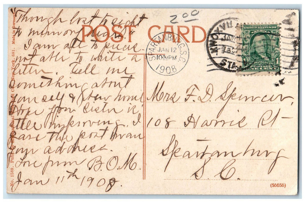 1908 Knoxville In 1793 Cor. Gay And Main Streets Tennessee TN Antique Postcard