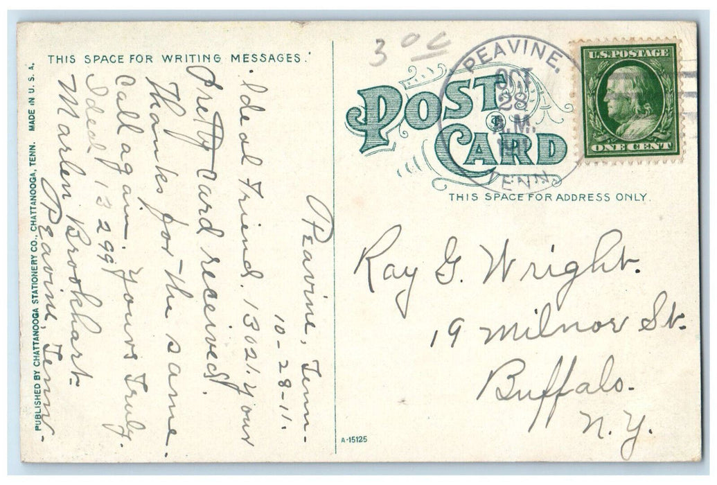 1911 The Hotel Patten By Moon Night Chattanooga Tennessee TN Antique Postcard