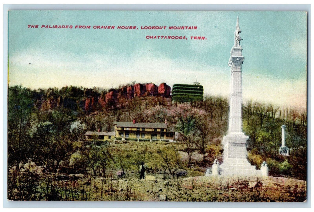 The Palisades Craven House Looking Mountain Chattanooga Tennessee TN Postcard