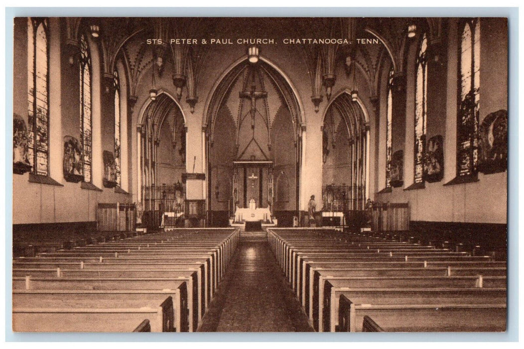 Sts. Peter & Paul Church Interior Scene Chattanooga Tennessee TN Postcard
