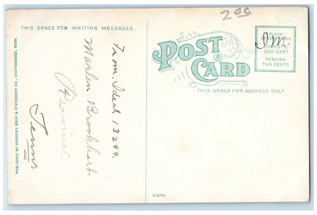 Illinois Monument General Bragg's Headquarters  Missionary Ridge TN Postcard