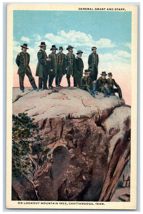 General Grant And Staff On Lookout Mountain Chattanooga Tennessee TN Postcard