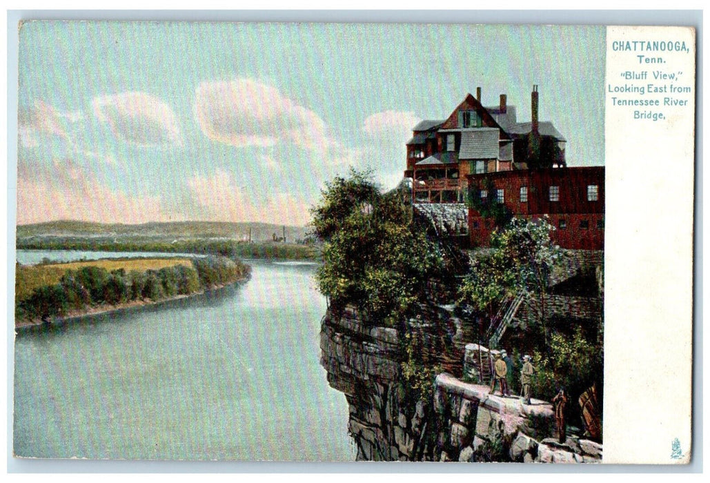 Bluff View Looking East Tennessee River Bridge Chattanooga TN Tuck's Postcard