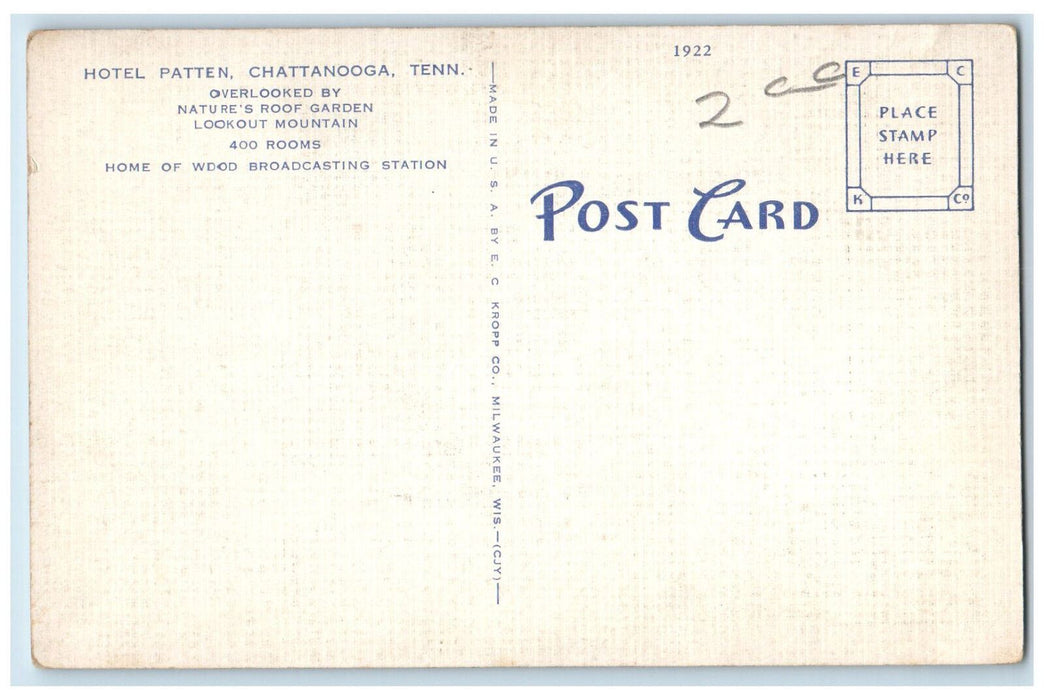 Hotel Patten Chattanooga's Leading Hotel Street View Maps Tennessee TN Postcard