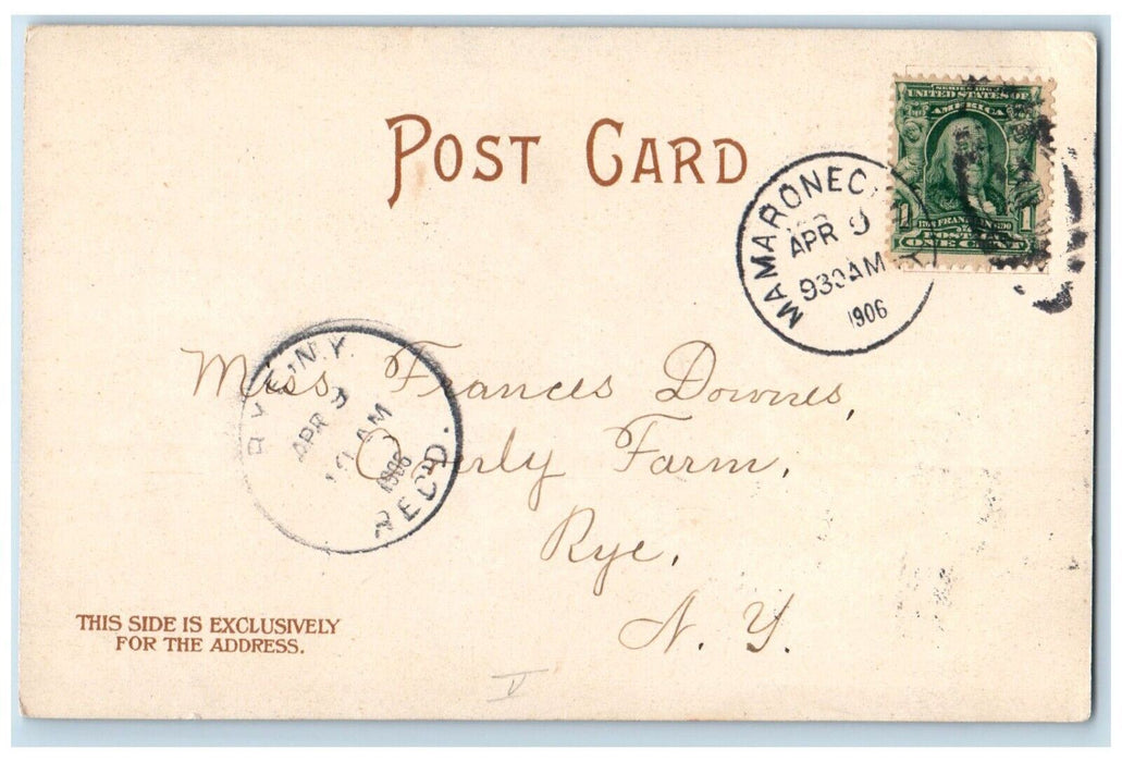 1906 Easter Bird Hanging Eggs Flowers Embossed Posted Antique Postcard