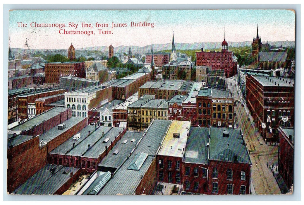 The Chattanooga Sky Line From James Building Tennessee TN Antique Postcard