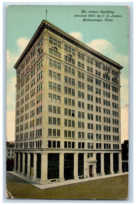 1911 The James Building Exterior Scene Chattanooga Tennessee TN Antique Postcard