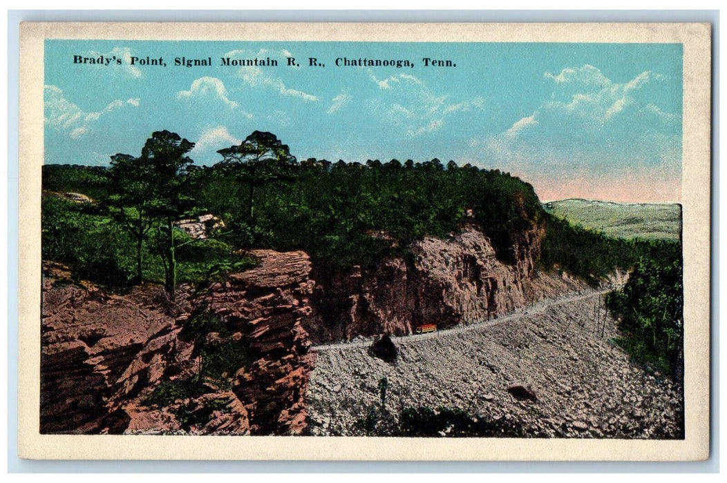 Brady's Point Signal Mountain R. R., Train Chattanooga Tennessee TN Postcard