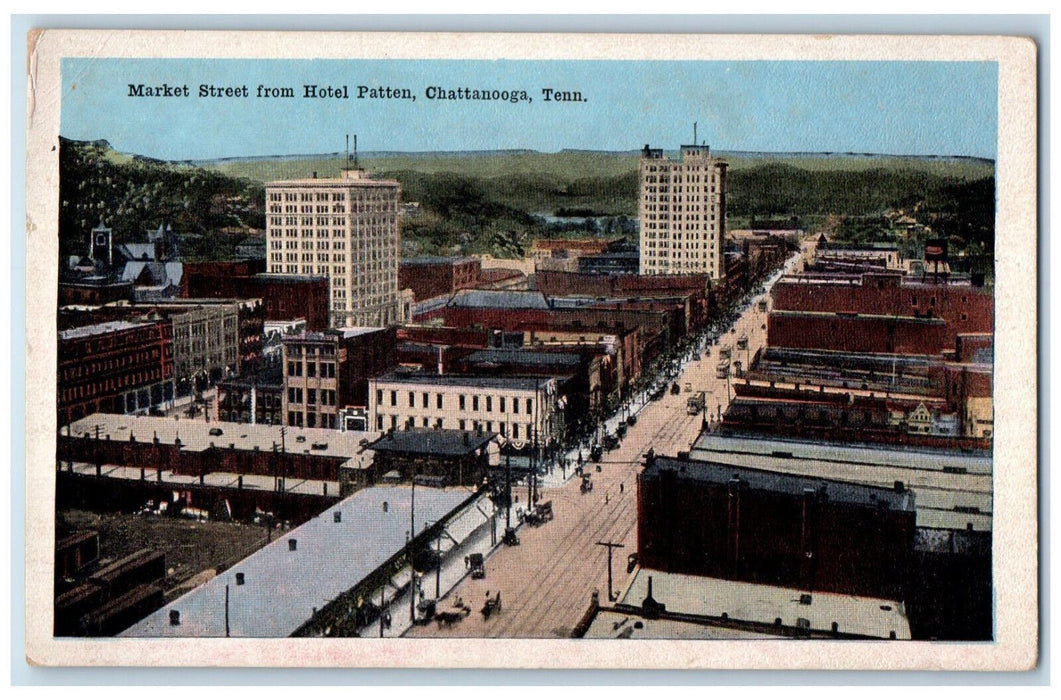 Market Street From Hotel Patten Chattanooga Tennessee TN Antique Postcard