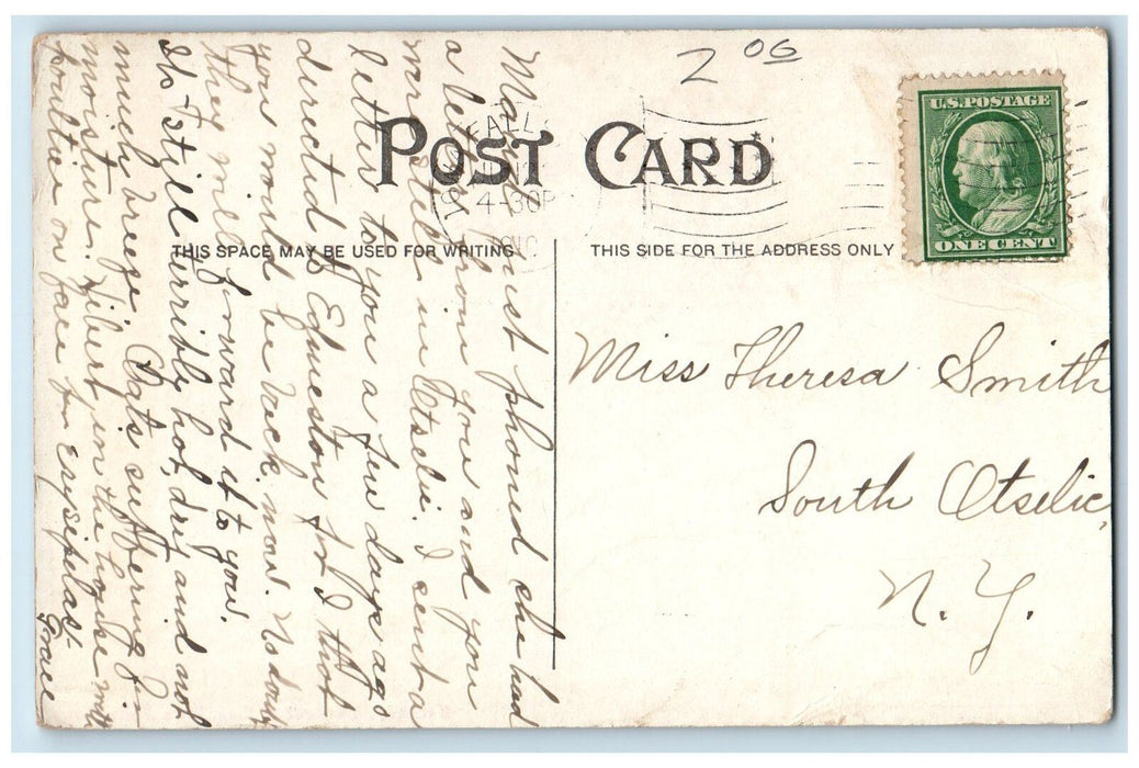 1910 Illinois Central Bridge Boat River Lake Forest Iowa Falls Iowa IA Postcard