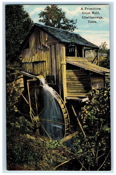 View Of A Primitive Grist Mill Chattanooga Tennessee TN Antique Postcard