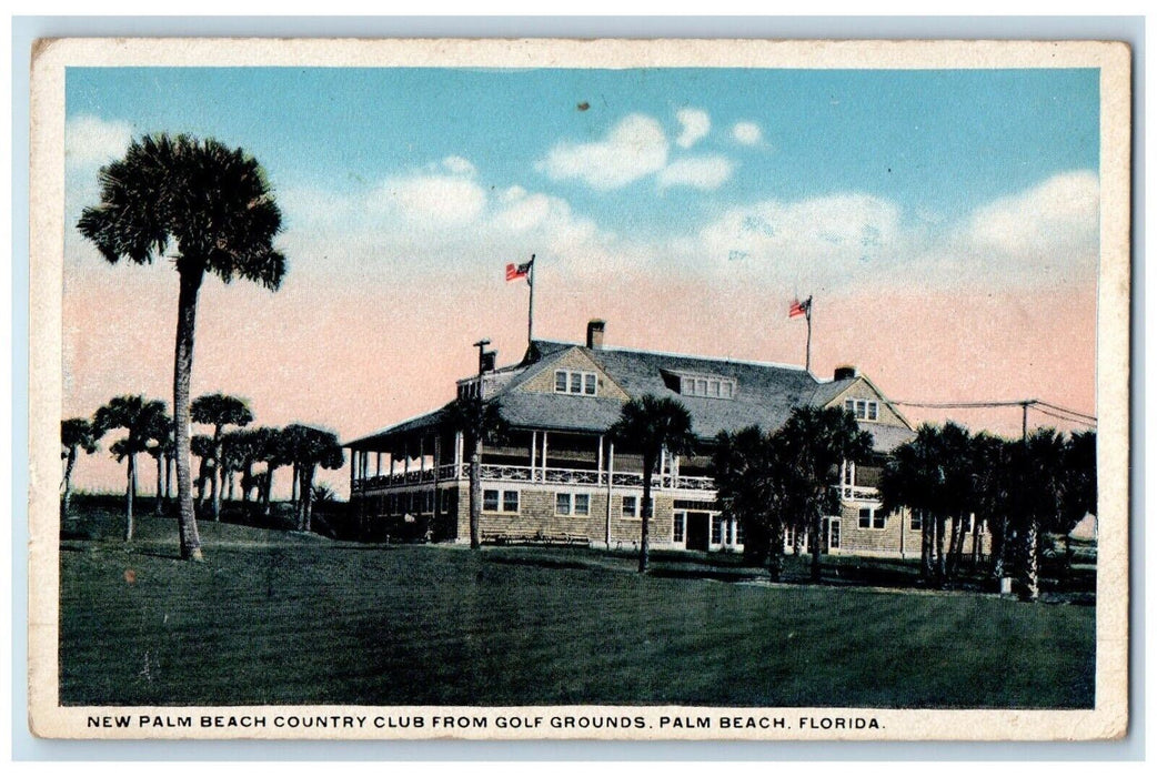 c1910 New Palm Beach Country Club Golf Grounds Palm Beach Florida FL Postcard