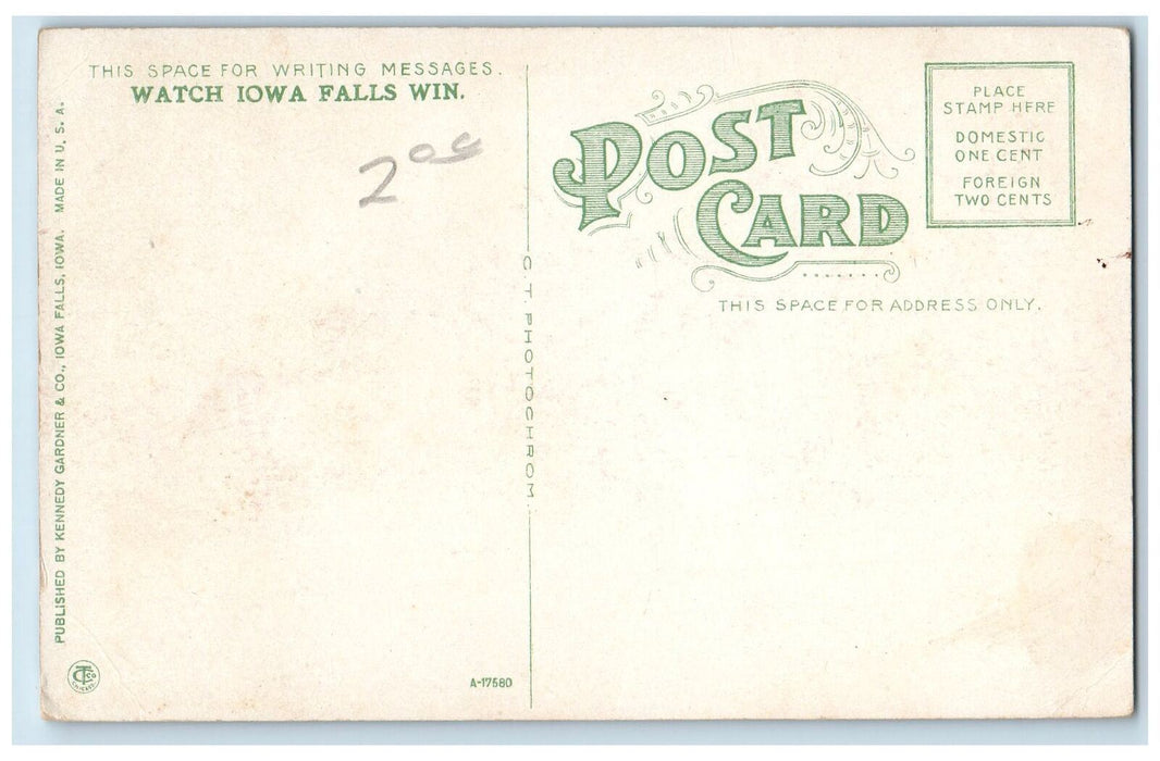 c1940's Public School Buildings Campus Entrance Dirt Road Iowa Falls IA Postcard