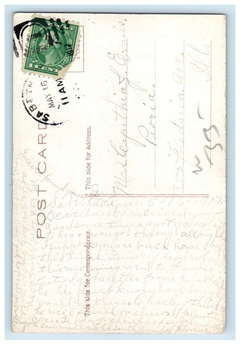 1917 Rock Island Depot Train Station Topeka Kansas KS Posted Antique Postcard