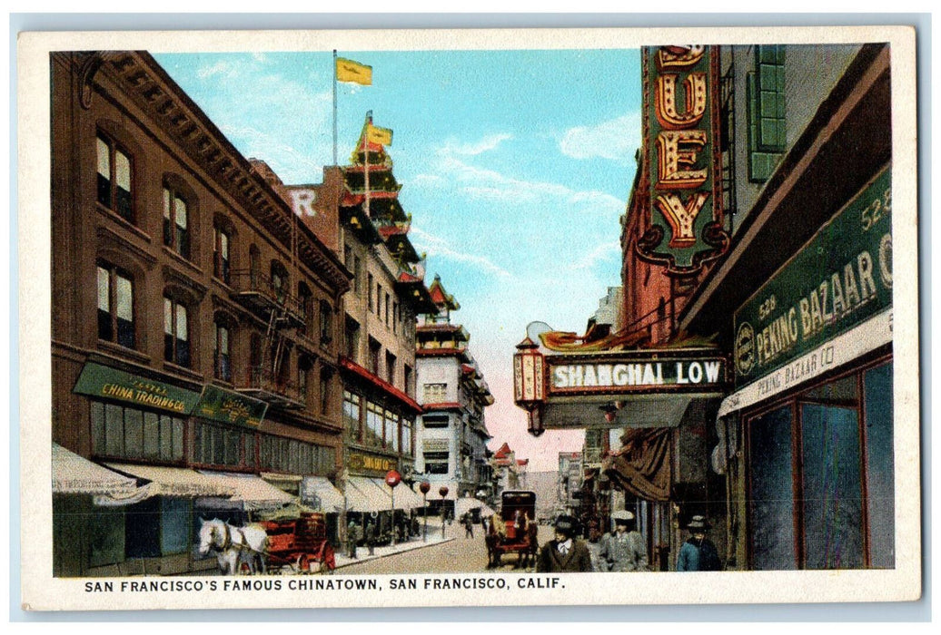 San Francisco's Famous Chinatown California CA, Shanghai Low Scene Postcard