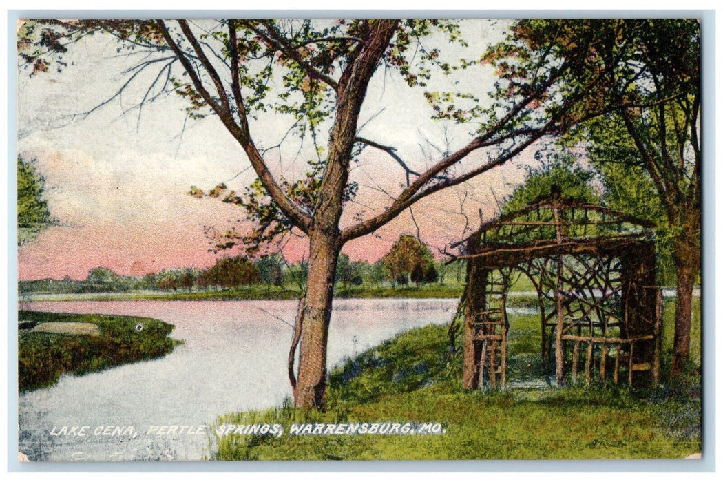 Scenic View Of Lake Cena Pertle Springs Warrensburg Missouri MO Antique Postcard