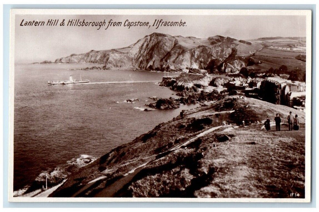 c1930's Lantern Hill & Hillsborough Ilfracombe England RPPC Photo Postcard