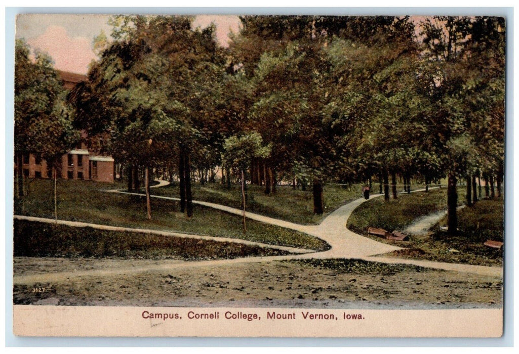 c1910 Campus Cornell College Mount Vernon Iowa IA Antique Unposted Postcard