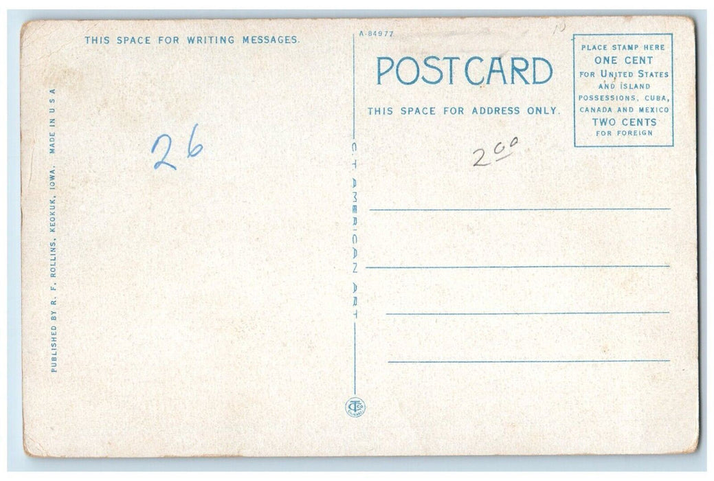 c1920's New Keokuk Hamilton Bridge Keokuk Iowa IA Antique Unposted Postcard