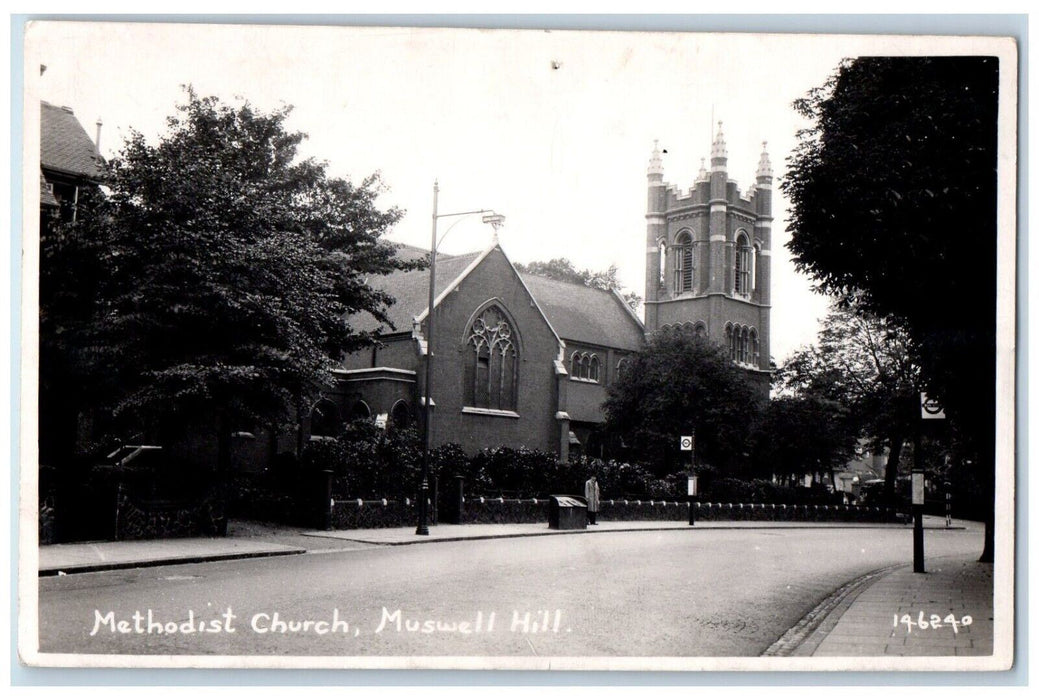 c1910's Methodist Church Muswell Hill London England UK RPPC Photo Postcard