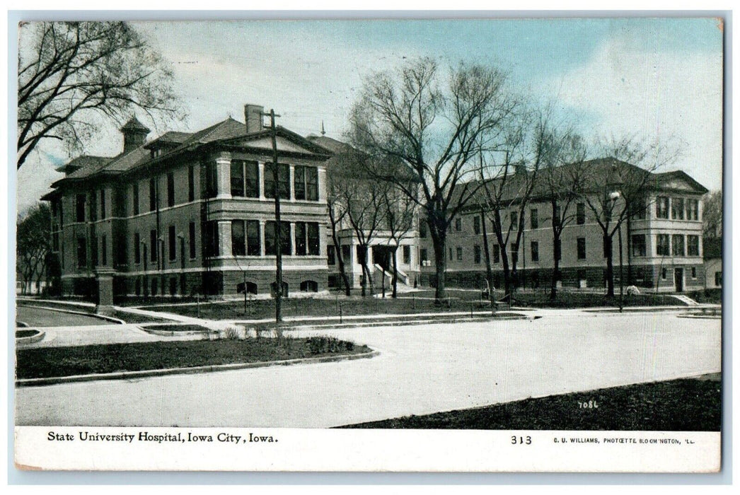 1912 State University Hospital Iowa City Iowa IA Chicago IL Posted Postcard