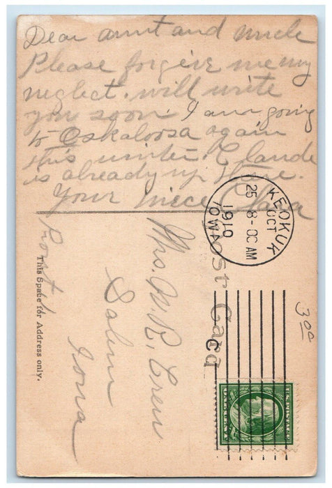 1910 First Lock Des Moines Rapids Canal Keokuk Iowa IA Antique Postcard