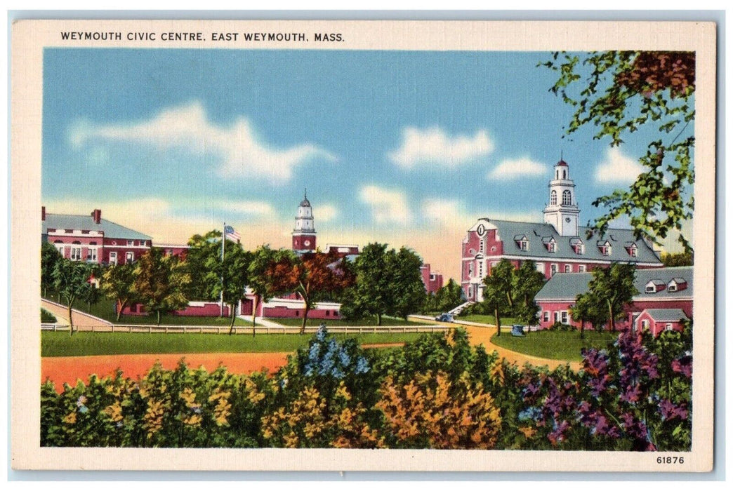 View Of Weymouth Civic Center Flowers East Weymouth Massachusetts MA Postcard