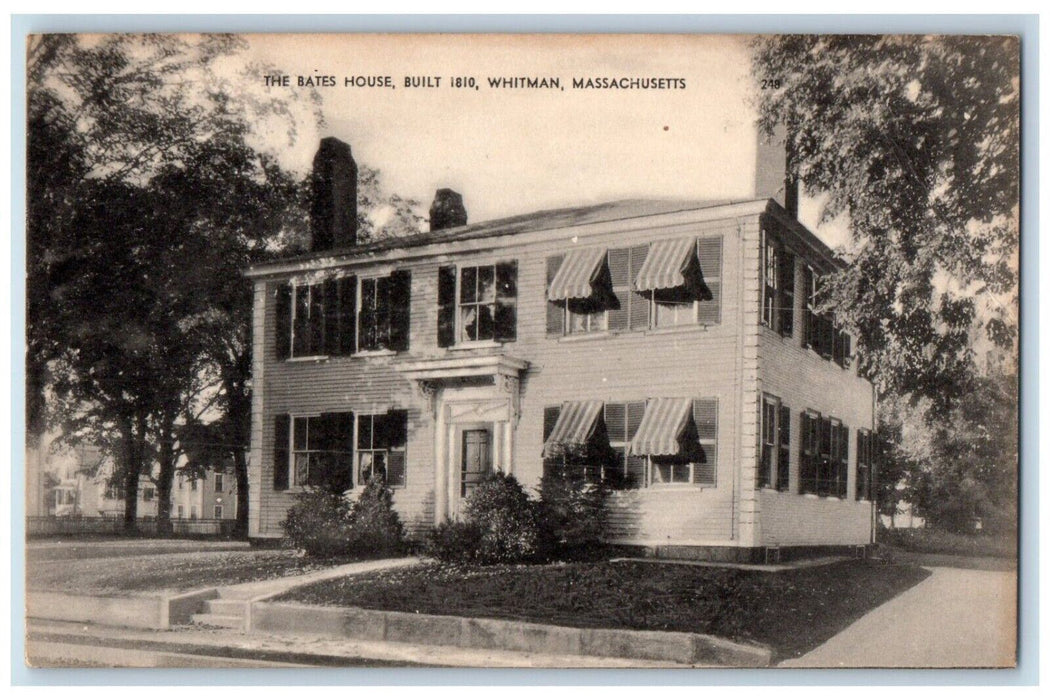 c1910's The Bates House Street View Whitman Massachusetts MA Antique Postcard