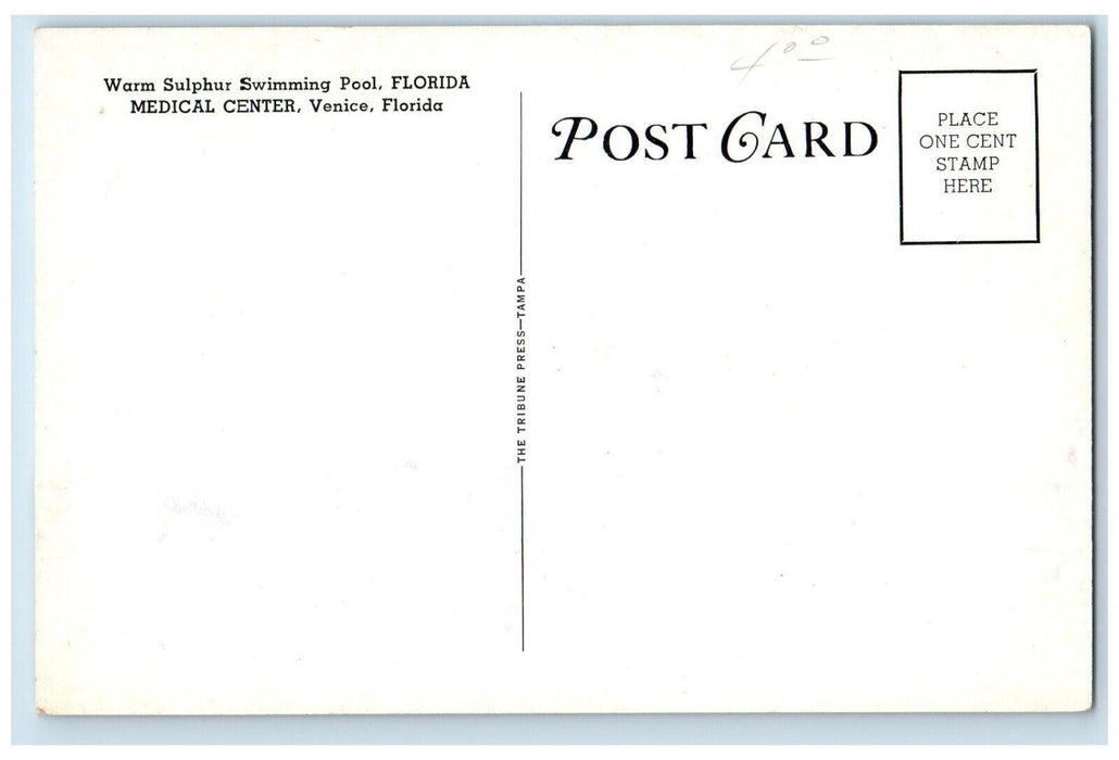 c1950's Warm Sulphur Swimming Pool Florida Medical Center Venice FL Postcard