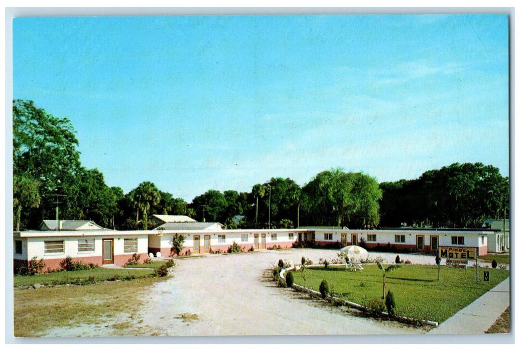 c1950's Poole's Motel Located In Heart Of New Smyrna Beach Florida FL Postcard