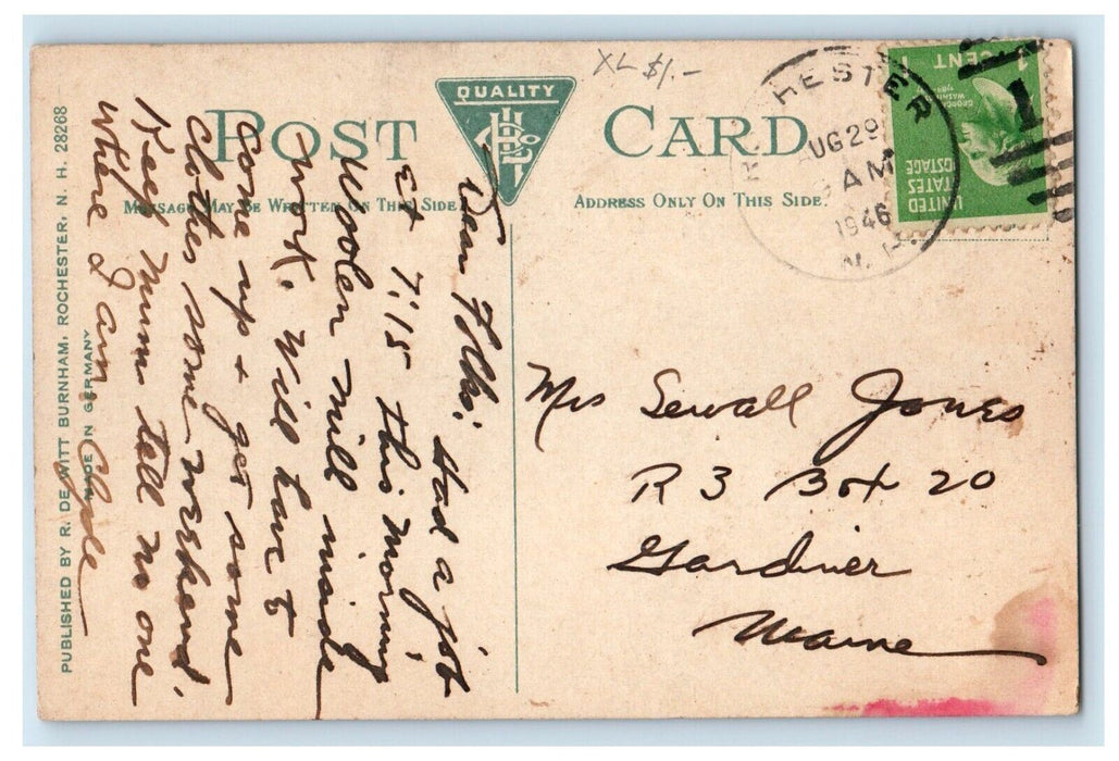 1946 Union Station Depot Rochester New Hampshire NH Posted Vintage Postcard