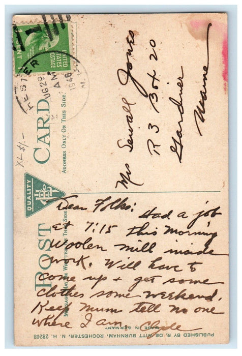 1946 Union Station Depot Rochester New Hampshire NH Posted Vintage Postcard