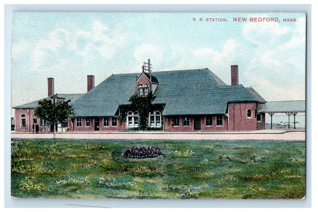 c1910's R. R. Station Depot New Bedford Massachusetts MA Antique Postcard