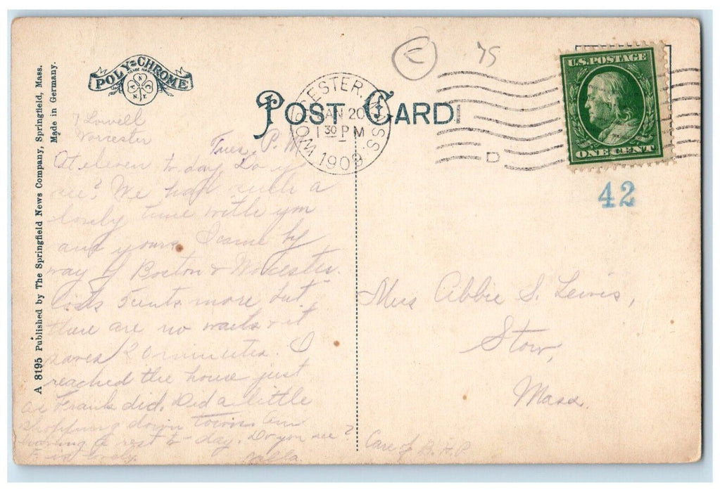 1909 Rich Hall Wesleyan Academy Wilbraham Massachusetts MA Antique Postcard