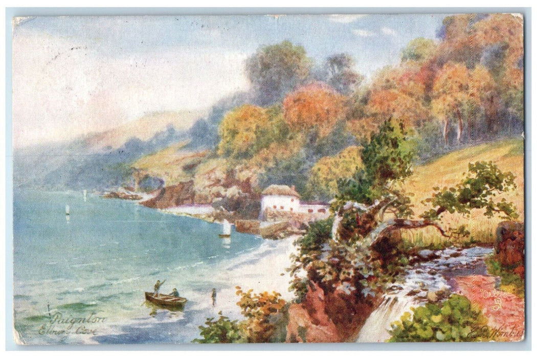 1905 Paignton Elbury Cove Devonshire England Oilette Tuck Art Postcard