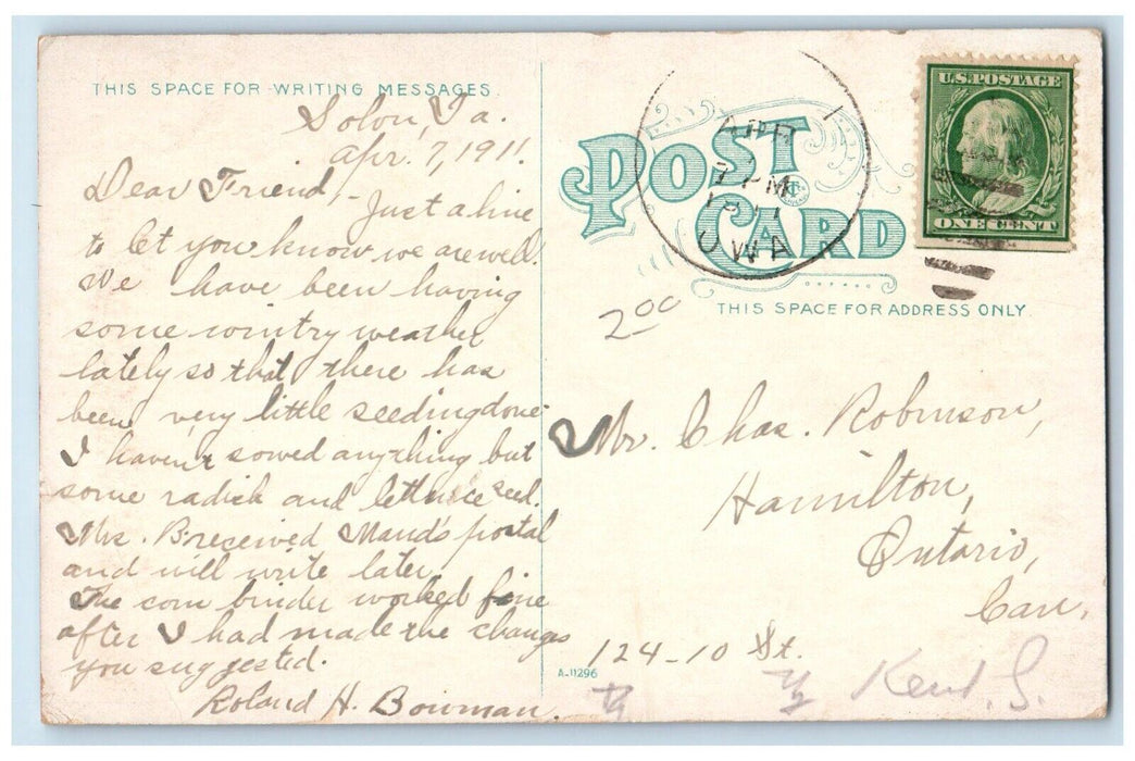 1911 Entrance to New Science Hall Iowa City Iowa IA Antique Posted Postcard