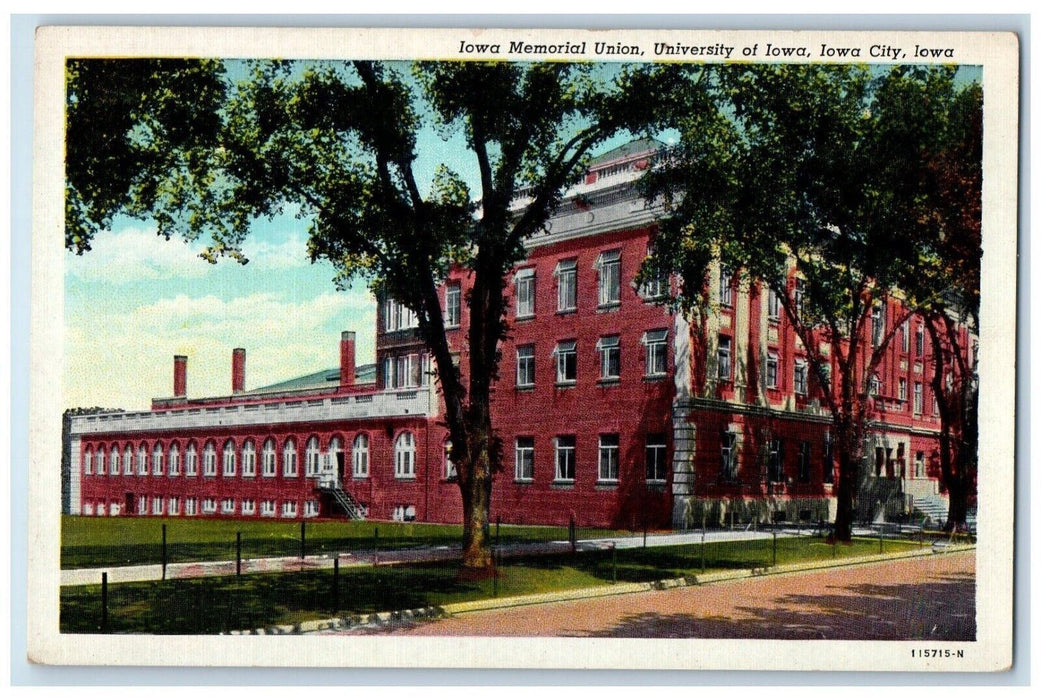 c1920s Iowa Memorial Union University of Iowa Iowa City Iowa IA Antique Postcard