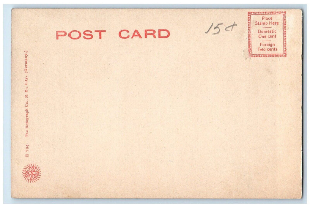 c1905 Georgian Court Neptune Fountain Horse Statue Lakewood New Jersey Postcard