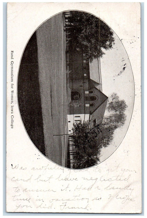 1908 Rand Gymnasium for Women Iowa College IA Spartansburg PA Postcard