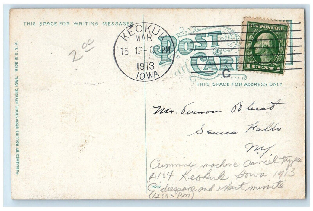 1913 Bird's Eye View of Government Locks and Bridge Keokuk Iowa IA Postcard