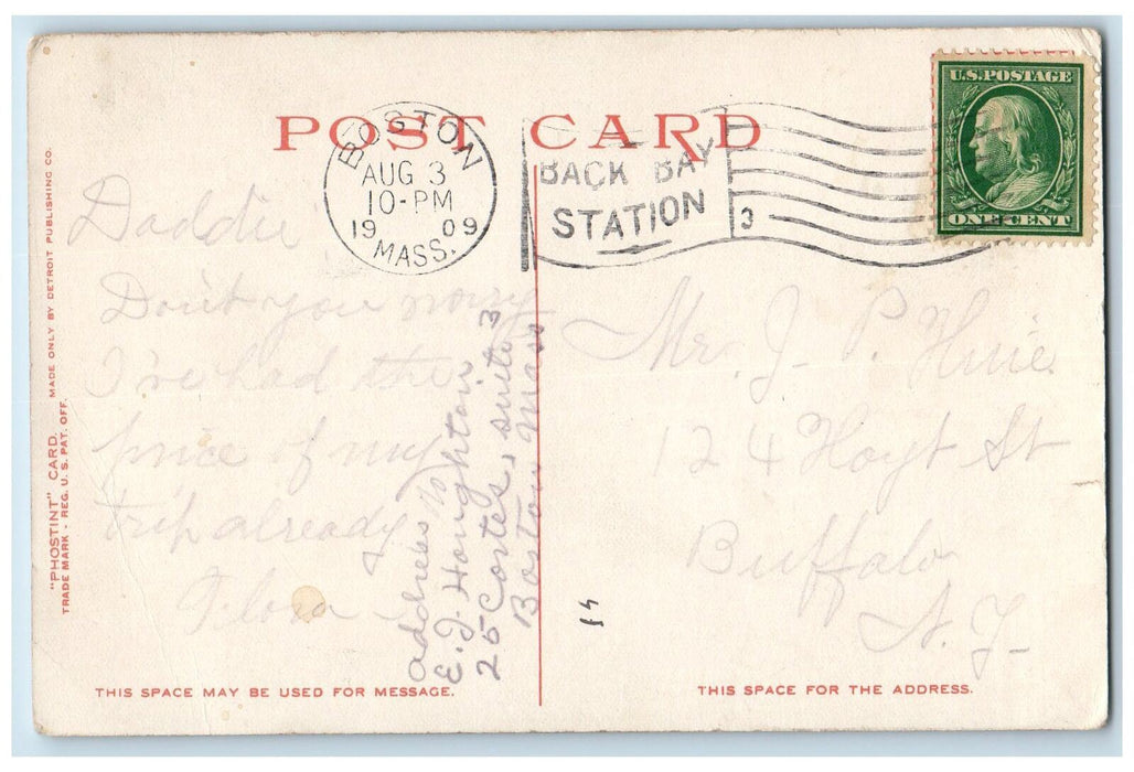 1909 The Berkshire Hills Chester Huntington Boston MA Train Phostint Postcard
