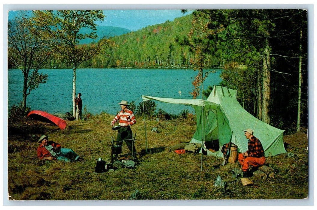 c1950's Tent Camp Souvenir Tulip Valley Motel Wakefield Quebec Canada Postcard