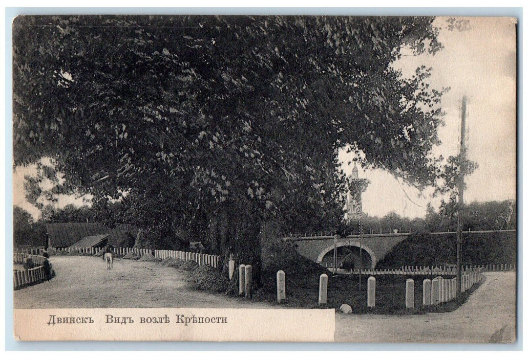 1910 Dvinsk Latvia Russia Near Fortress Dirt Road View Posted Antique Postcard