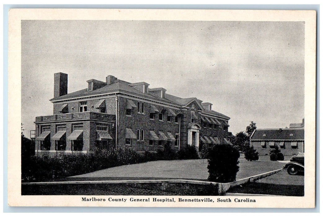 c1940's Marlboro County General Hospital Bennettsville South Carolina Postcard