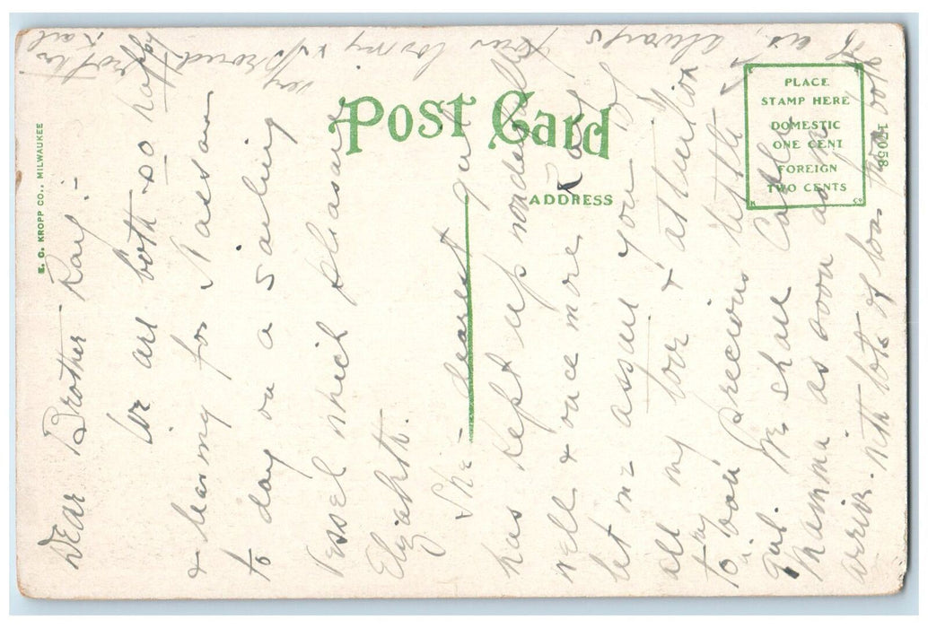 c1910's Scenic View Of Bay Front Cocoanut Grove Miami Florida FL Postcard