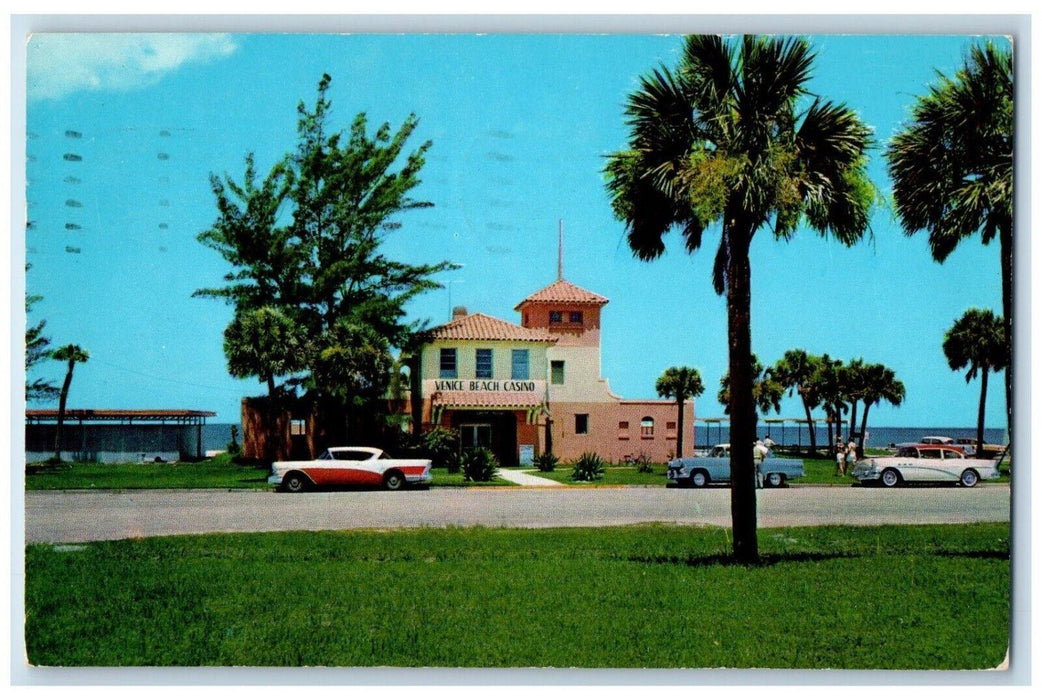 1959 Venice Beach Casino On Tropical Gulf Of Mexico Cars Venice FL Postcard