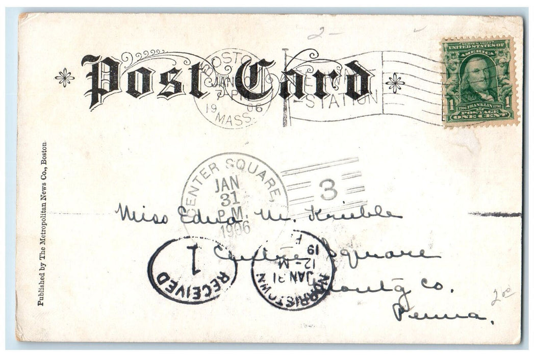 1906 Emerson School Of Oratory Exterior Boston Massachusetts MA Antique Postcard